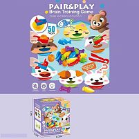 Логічна гра 2188-114 сортер, 50 елементів, 6 тарілочок-тваринок, 2 пари щипців, в коробці