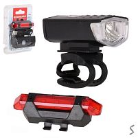 Ліхтарик LED акумуляторний для велосипеда USB 2шт/наб Stenson VL97721