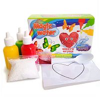 Набір для творчості "Magic water. Блискучі фігурки" MV6031-05 "Ludum", 3 кольорові гелі, ложка, пакетик сухої речовини, в коробці