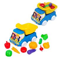 Машина "Самоскид №5 діти з овочами" 3691 "BAMSIC", розмір - 35х22х25 см, овочі, в сітці