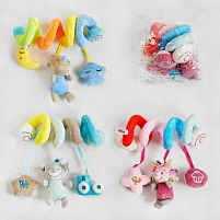 Брязкальце м'яке С 47838 "Bimbo", 3 види, розтяжка, пискавка, шелесткі та гримлячі елементи, в пакеті