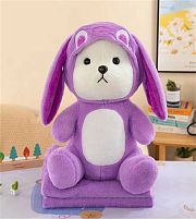 М’яка іграшка M 18201 “Ведмедик”, висота 42 см, герой, плед, синтепоновий наповнювач