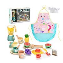 Набір посуду 168-78 23 елементи, блендер на батарейках, продукти на липучках, посуд, кухонне приладдя, в коробці