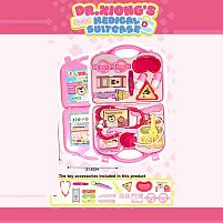 Набір лікаря 537 D1 стетоскоп, ножиці, ніж, 2 пінцети, шприц, 2 таці, 2 пігулки, коробочка ліків, окуляри, бейдж, кушетка, пластирі, у валізі