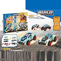 Машинки-конструктори 65277 2 машинки, інерція, 2 набори коліс, гумові шини, інструменти, в коробці