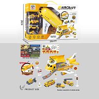 Літак-парковка 8827 A ЖОВТИЙ, музичний чип, мелодії, наліпки, в коробці