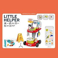 Набір для прибирання 667-69 пилосос на батарейках, світловий датчик, візок, відро з віджимом, швабра, мітла, щітка, знак попередження, 20 предме