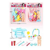 Набір лікаря 725-57 (120/2) 2 види, пупс, аксесуари, в пакеті