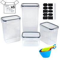 Контейнери харчові з наклейками, маркером та мірними ложками 24шт/наб 0.8/1.4/2.0/2.8л Stenson R42023