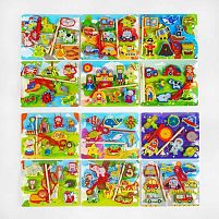 Дерев'яна гра Шнурівка C 55630 (100) 12 видів, шнурівка, рибалка, сортер, у плівці 