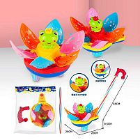 Каталка 395 2 кольори, з дзвіночком, на паличці, рухливі елементи, в пакеті