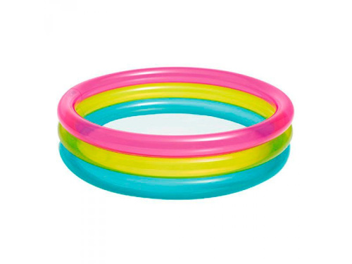 Дитячий надувний басейн Intex 57104 «Веселка» (Ø86 см, ↑25 см, об'єм: 68 л, ненадувне дно, серія: Swim Center) фото 3