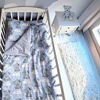 Змінний комплект постільної білизни "Ведмежа" 94873 тканина ФЛАНЕЛЬ, розмір 120*60 см, "Bimbo"