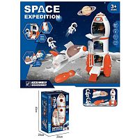 Набір космосу 551-7 (18/2) космічна ракета, шаттл, 2 ігрові фігурки, викрутка, підсвічується, в коробці