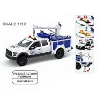 Спецтехніка 666-86 P “Поліція”, масштаб: 1:12, інерція, звуки, музика, підсвічування, відчиняються двері, гумові шини, в коробці