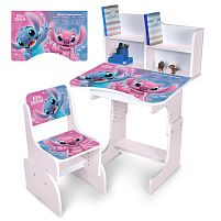 Дитяча парта-трансформер Bambi N 2071-23-7 «Stitch» (регульована висота, стільчик, надбудова для книг, ящик під стільницею для канцтоварів)