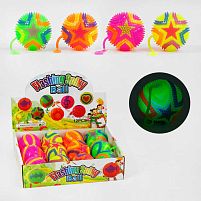 М`яч стрибун C 60495 "Зірочка", світло, пискавка, ЦІНА ЗА 12 ШТУК В БЛОЦІ