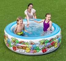 Дитячий надувний басейн BestWay 51121 «Акваріум» (Ø152 см, ↑51 см, об'єм: 400 л, ненадувне дно, серія: Play Pool)