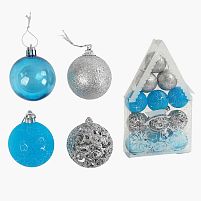 Новорічні прикраси C 67385 12 штук, кульки, D=5 см, у слюді