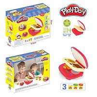Тісто для ліплення PD 8859 3 кольори, форми, інструменти, іграшковий посуд, в коробці
