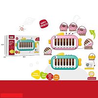 Піаніно 368-74 довжина 18 см, підсвічування, кілька режимів, 8 клавіш з нотами, кумедні звуки, регуляція гучності, в коробці