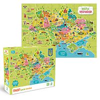 Пазл "Мапа України" 300706 "DoDo", назви українською мовою, 100 елементів, розмір зібраного пазла: 39х28 см, в коробці