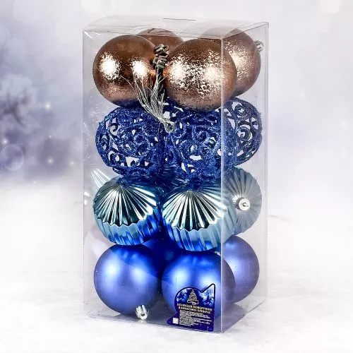 Ялинкові кульки 8см 16шт/наб Stenson 9709