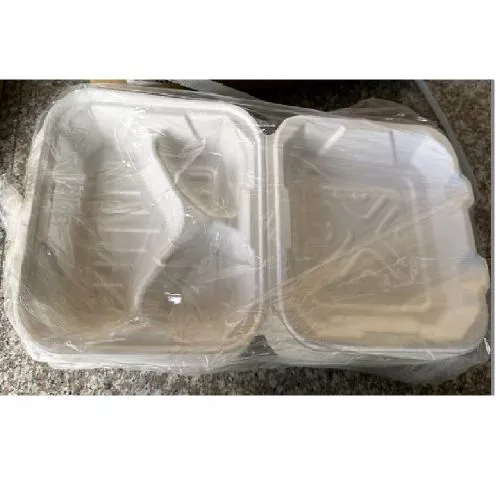 Ланч-бокс одноразовий із цукрової тростини (багаси) "Еко" 3секції 20см Stenson R94399