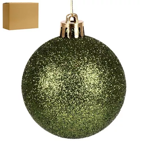 Ялинкові кульки 6см "Блискітки" 100шт/уп Stenson 9192GR-6