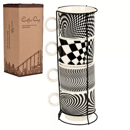 Чашки на підставці "Geometry" 5пр/наб 250мл Stenson R32759