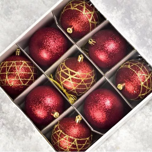 Ялинкові кульки 8см 9шт/наб Stenson M47876 фото 2