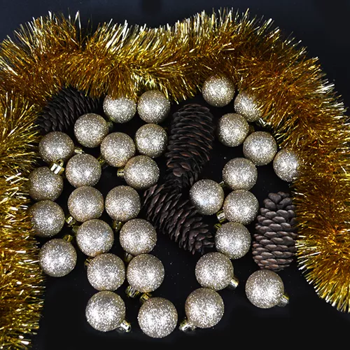 Ялинкові кульки 3см "Блискітки" 200шт/уп Stenson 9192G-3 фото 2