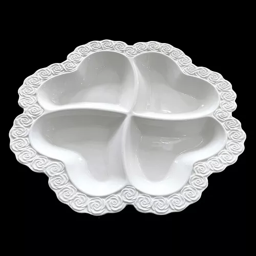 Мінажниця порцеляна "Heart" 4в1 30.5*30.5*3см Stenson MC4557